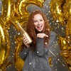 Smlpuame 40 Inch 2025 Balloons Gold, Huge Foil Number Balloons