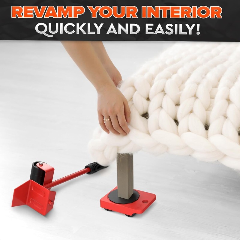 Furniture Lifter Tool & Furniture Moving Sliders Set 360° Rotating