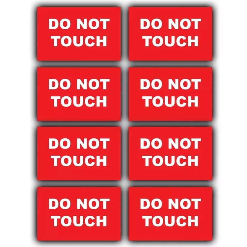 15-Pack - Do Not Touch Safety Vinyl Sign Stickers -