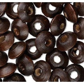Platinum 500 Dark Brown LittleLeaf Box Wood Hand Cut 9x4mm-11x6mm Beads w/ 3.4-3.6mm Hole