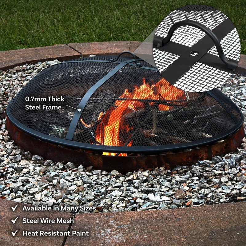 Sunnydaze Heavy-Duty Steel Mesh Fire Pit Screen - Fire Pit