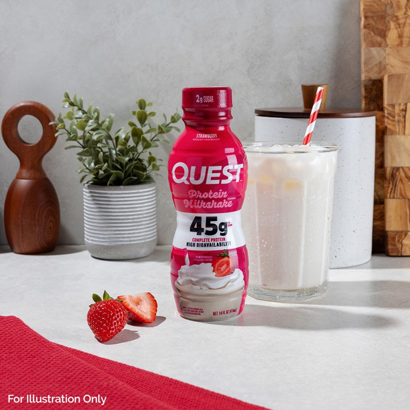 Quest Nutrition Strawberry Protein Shake, 45g Protein, 2g Sugar, 4g