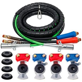 CheeMuii Semi Truck Air Line Kit 12ft 3 in 1 Airline Air Hose Truck Trailer with Glad hands 4pcs Seals