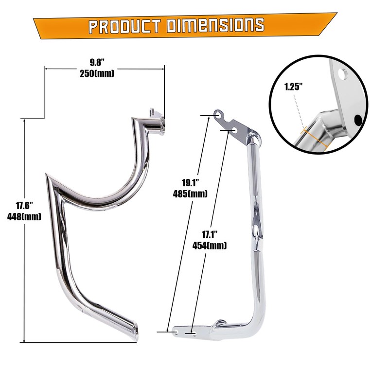Kinglemc Engine Guard Highway Freeway Crash Bar for Yamaha Vstar