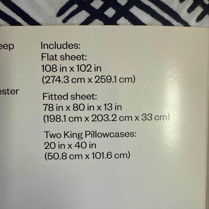 Room Essentials Easy Care King Size Printed Pattern Sheet Set