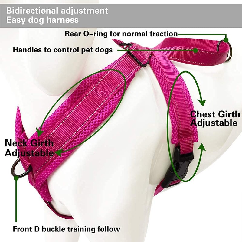 DogFad Dog Harness No Pull Pet Adjustable Reflective Breathable Outdoor