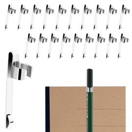 20 Pieces Metal Pen Clips Pencil Holder Clip Snap in Pencil Clips Slide on Pencil Holder Portable Pen Holder Clips for Shirt Pocket for School Classroom Students Office Home