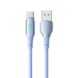 YAKUNN 5FT Silicone Digital USB Type C Fast Charging Cable, Data Transfer, Liquid Silicone Skin A to C Cord, Ultra-Durable Charging Wire, Compatible with Android USB-C Devices (Blue)