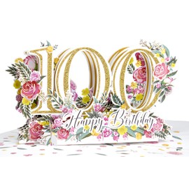 Happy Birthday Pop Up 3D Greeting Card with Numbers (100th Birthday)