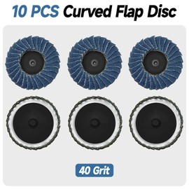 11 PCS 2" Zirconia Mixed Curved Flap Discs(40 Grit) – Ideal for Grinding, Finishing & Deburring Contoured Surfaces – Fits Die Grinders