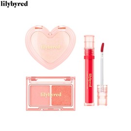 LILYBYRED Little Bitty Moment Shadow + Luv Beam Glow Veil + Glassy Layer Fixing Tint Set 3items [BURN & HEAT Collection], Shadow#$%Tint#$%Blush:13 Peach's Warm Moment-18 Grapefruit Trigger-03 Sugar Beam