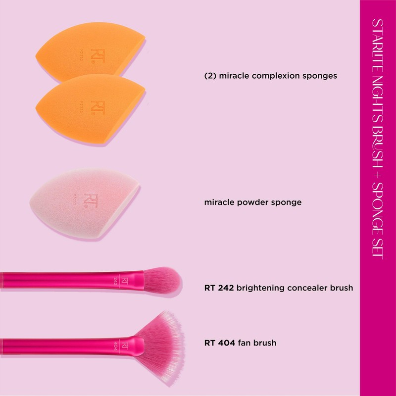 Real Techniques Limited Edition Starlite Nights Brush + Sponge Kit,