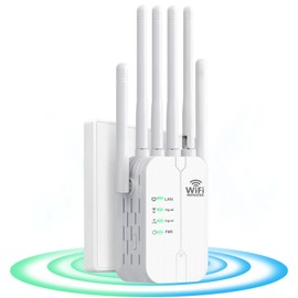 2025 New WiFi Extender Signal Booster,WiFi Extender,WiFi Repeater with Ethernet Port, 6 Antennas 360°, Coverage up to 11000 Sq. Ft. for 35+ Devices Home WiFi Repeater， 1-Tap Setup