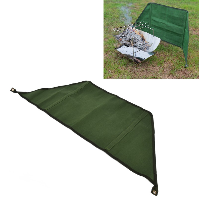 Camping Windbreak Green Stove Outdoor Foldable Windscreen for Garden Grill