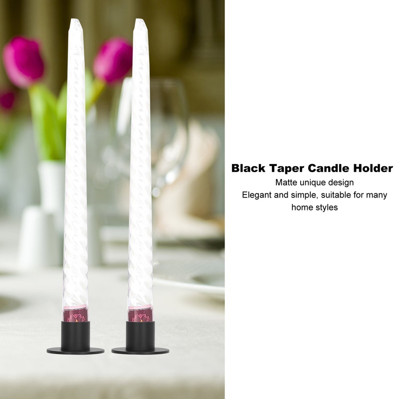 6Pcs Black Taper Candle Holder Matte Candle Candlestick Holder Stand