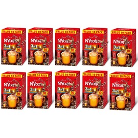 NY COFFEE 3 IN 1 SACHETS - Coffee Sachets Bulk | 3 in 1 | Instant 100 Coffee Sachets Bulk | Individually Wrapped | Instant Coffee 10 sachet in each box 10 Boxes
