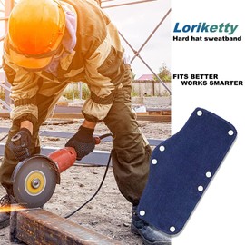 Loriketty Helmet Hard Hat Sweatband - 20 Pieces Reusable Blended Cotton Polyester Washable Snap On Sweatband for Hard Hat