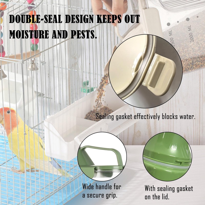 TkoYuHm Bird Seed Storage Container with Pouring Spout & Measuring