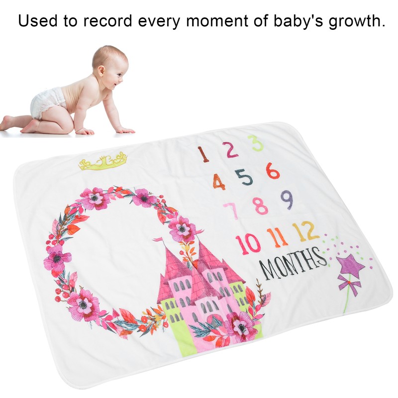 Infant Monthly Milestone Blankets Unisex Soft Month Blanket Photo Background