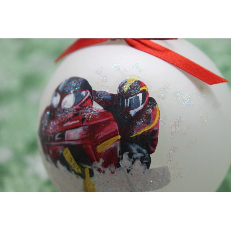 Handmade M003 Hand-made Christmas Ornament - snow SNOWMOBILE snowmobiling sled