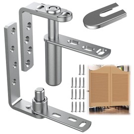 Cafe Door Hinges Heavy Duty,Swinging Door Hardware, Saloon Hinges Self Closing for Louvre Swinging 304 Stainless Steel (Silver, MID 1PCS)