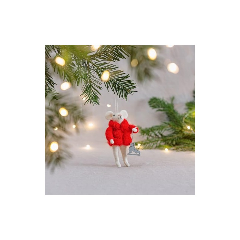 Mouse with Ice Skates and Hanging Jacket