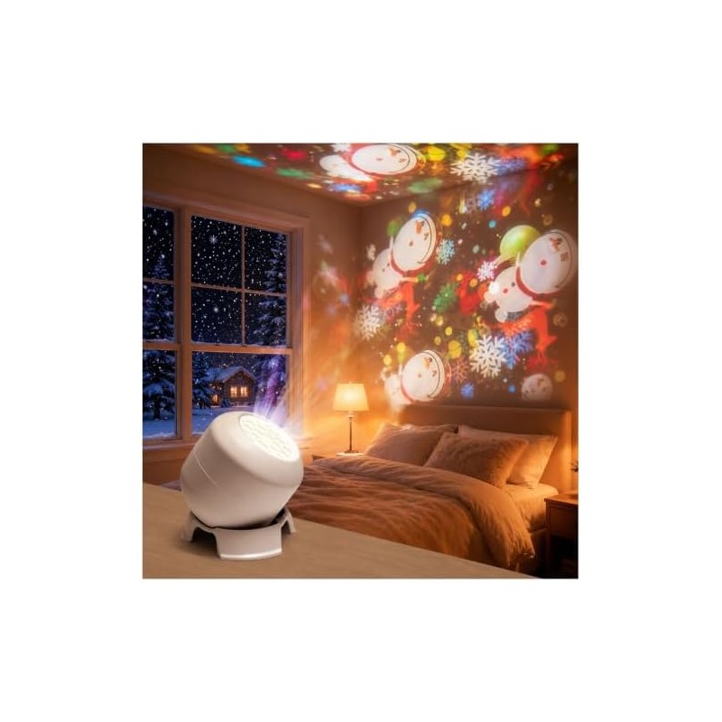 HD Smart Dynamic 5D Holographic Night Light Projector, 360° Rotating