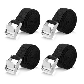 Romon Lashing Straps 4 m, Pack of 4 Lashing Straps Short 25 mm Wide, Lashing Straps with Clamping Lock, Mounting Straps Maximum Load 250 kg, Lashing Strap for Bicycle, Motorcycle, Sack Truck, Truck