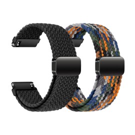 2 Pack Braided Bands Compatible with Gizmo Watch 3 2 1/Gabb Watch 3 2 1/SyncUP Kids Watch/Cosmo JrTrack 3 Watch Band, 20mm Quick Release Nylon Strap Breathable Solo Loop Wristbands with Magnetic Buckle for Kid Boy Girl