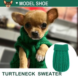 Small Dog Sweater 2 Pieces Dog Sweaters for Small Dogs, Dog Clothes for Small Dogs, Pet Cat Sweater Cold Weather Puppy Clothes Outfits (Small)