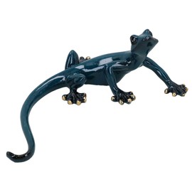 AB Tools Blue Gecko Lizard Resin Wall Shed Sculpture Decor Statue Small House Ornament