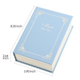 CASEGRACE Jewelry Box Organizer PU Leather Diary Jewelry Box with Magic Book Design Jewelry Case for Earrings Bracelet Necklace Rings Storage for Women Girls, Blue