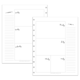 BetterNote Horizontal Undated Calendar Refill Pages for Disc Notebook, fits The Happy Planner, Discbound Levenger Circa, Staples Arc, TUL (Whimsy- 6 months, 11-Disc, 8.5"x11")