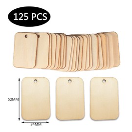 125 Natural Wood Slices with Holes Unfinished Wood slicess DIY Crafts of Woodchips Stitch Party Decorations for Anniversaries, Wedding Gifts Christmas Hanging Decorations and Pyrography Wood