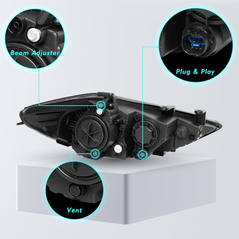 TUSDAR Fits For 2017 2018 Hyundai Elantra without DRL Headlight