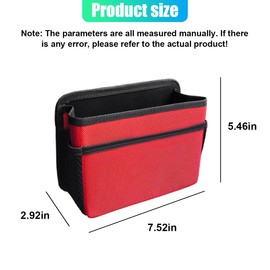 GAOLAOSY Car Trash Can, Foldable Waterproof Leather Trash Bin Garbage Organizer, Multi-Pocket Mini Hanging Storage Container, Universal Auto Interior Accessories for Cars, SUVs, Trucks (Red)