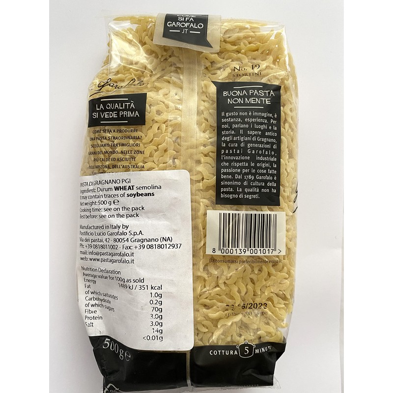 Garofalo Stortini Italian Soup Pasta - Vegan and Small Pasta