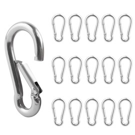 20 Pack 304 Stainless Steel Carabiner Clip, 2.36 inch Heavy Duty Spring Snap Hook, Carabiner Clips for Outdoor Camping, Swing Set, Hammock, Hiking Travel, Fishing, Quick Link Keychain