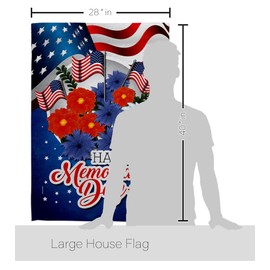 Ornament Collection Honor Memorial Day House Flag Patriotic Armed Forces Military Veteran United State American Decoration Banner Small Garden Yard Gift Double-Sided, Made in USA