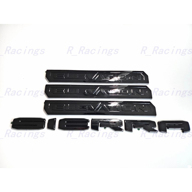 GMC Overlay 4PCS Gloss black Door Rear Sierra Elevation Emblem