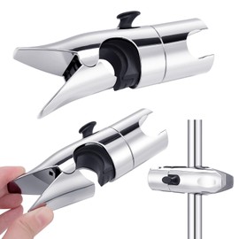 Shower Head Holder, Shower Head Holder without Drilling, Universal Shower Head Holder for 18-25 mm Shower Rails, Hand Shower Holder, Adjustable Shower Holder 360° Rotatable Shower Head Holder