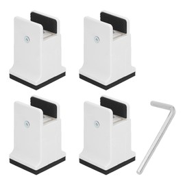 4pcs Adjustable Furniture Risers with Screw Clamp Rubber Bed Couch Risers for Heavy Duty Furniture White
