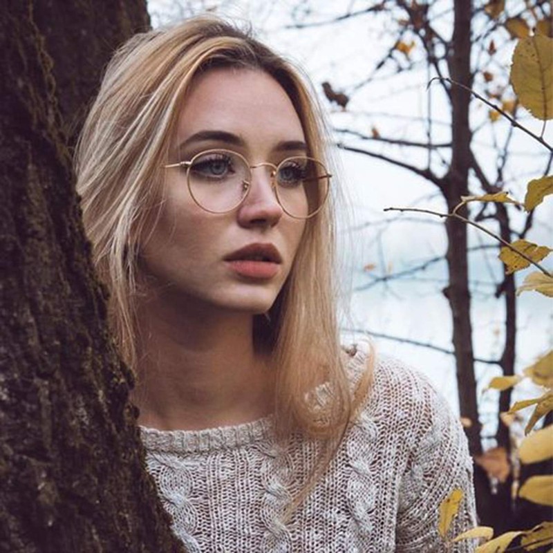 Kursan Round Blue Light Glasses for Women Men Retro Circle