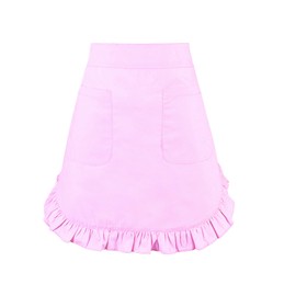 Love Potato Kitchen Cooking Restaurant Fashion Waist Apron Pockets Cotton Bistro Women Girls (Pink, Large)