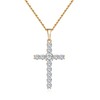 AHSIWC Silver Gold Plated Cubic Zirconia Cross Necklaces for Women