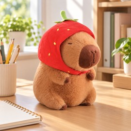 Capybara Plush Toy for Cute Animal Lovers – Soft Stuffed Capybara with Playful Accessories for Bedroom Decor and Gifts