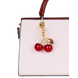 OVRUNS Cherry Bag Charm Cute Cherry Accessories Sparkling Purse Keychian Charms for Women