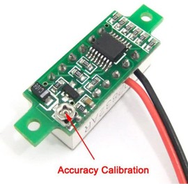 Oufdj-iPro 2 x LED Voltmeter - Red - Mini Installation Voltage Digital LED Display 0.28 Inch | 3V-30V