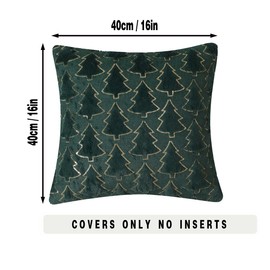 Tennove Christmas Cushion Covers with Sequin Christmas Tree 40x40cm Soft Fluffy Decorative Throw Pillow Covers Set of 2 Boho Pillowcases for Home Couch Bed Home Decor, Green