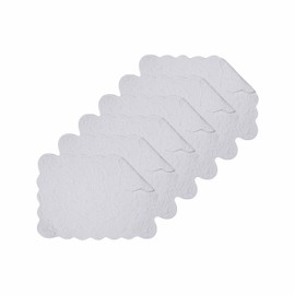 C&F Home Christiana White Reversible Machine Washable Scallop Quilt Placemats Set of 6 19" x 13" White